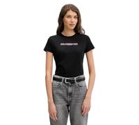 Karl Lagerfeld Jeans, Women's, Short Sleeve Reflection Tee, Slim Fit T-Shirt, Nero, XL Donna