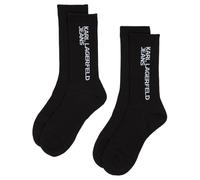 KARL LAGERFELD JEANS KLJ ESSENTIAL LOGO SOCKS, 2 PACK, Calzini, Donna, Nero, One size