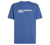 Karl Lagerfeld Jeans, Men's, Short Sleeve Essential Logo Tee, Regular Fit T-Shirt, Blu, L Uomo