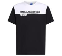 KARL LAGERFELD JEANS Regular Blocked Tee T-Shirt A Maniche Corte Bloccate, vestibilità Regolare, Bianco/Nero, S Mens