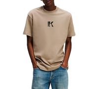 KARL LAGERFELD JEANS Regular Short Sleeve Logo Tee, Maglietta Uomo, Desert Tortora, S