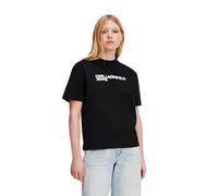 KARL LAGERFELD JEANS Regular Short Sleeve Logo Tee, T-Shirt Donna, Nero, M