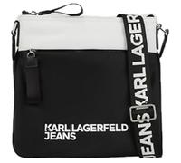 Karl Lagerfeld Jeans Uomo Essential Nylon Flat Crossbody White/Black One size