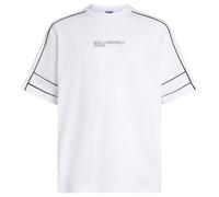 KARL LAGERFELD JEANS, Uomo, Maglietta Con Profili A Maniche Corte, Vestibilità Rilassata, Bianco, S