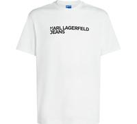 Jeans Karl Lagerfeld, Uomo, T-Shirt Con Logo Essenziale A Maniche Corte Regolari, Vestibilità Regolare, Bianco, L