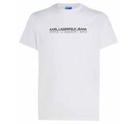 KARL LAGERFELD JEANS Uomo Slim Short Sleeve Reflection T-Shirt Bianco XS