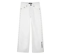 Karl Lagerfeld jeans wide leg bambina con strass panna