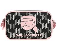 Karl Lagerfeld K Ikonik 2.0 Monogram In Poliuretano Borsa A Tracolla Nera Rosa