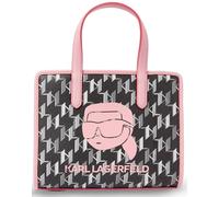 Karl Lagerfeld K Ikonik 2.0 Monogram In Poliuretano Borsa Tote Donna Nera Rosa