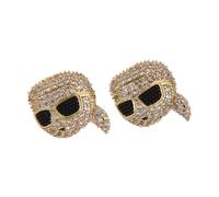 Karl Lagerfeld - K/Ikonik 2.0 Pave Karl Studs - -Accessories -Donna -Giallo -ONE SIZE