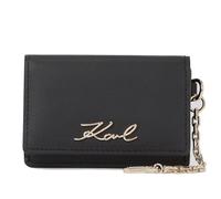 KARL LAGERFELD K/Signature porta carte con catena colore nero, Nero , Medidas: 10 cm x 7 cm x 2 cm, Moderno