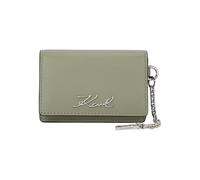 KARL LAGERFELD K/Signature porta carte con catena colore verde, Verde, Medidas: 10 cm x 7 cm x 2 cm, Porta carte di credito con catena