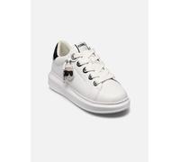 Karl Lagerfeld Kapri Twin Pendatnt Detail Low Lc Mid Cut Sneakers da donna, bianco e nero, 41 EU