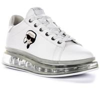 KARL LAGERFELD Kapri KCushion Nft Lo - Scarpe da ginnastica basse da donna con suola trasparente, Bianco e argento., 40.5 EU