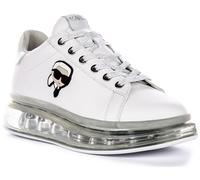 Karl Lagerfeld Kapri Kushion Lace Up Scarpe Da Donna Bianche Argento UK 2 - 8