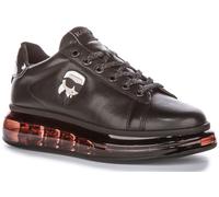 Karl Lagerfeld Kapri Kushion Lace Up Trainer Da Donna In Bianco Argento UK 2 - 8