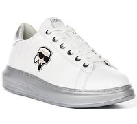 Karl Lagerfeld Kapri NFT Lo Mid Scarpe Trainer Donna In Bianco Silver EU 36-42