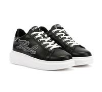 KARL LAGERFELD Kapri Signia Emboss Lo Lace Sneaker Donna Pelle Nera, Nero , 39 EU