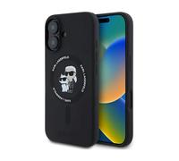 CG Mobile Karl Lagerfeld KLHMP16SSCMKCRHK - Custodia rigida in silicone per iPhone 16 6,1", colore: Nero