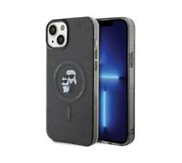 Karl Lagerfeld Karl & Choupette Glitter MagSafe Black Case - iPhone 15