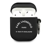 KARL LAGERFELD KLACA2SILRSGBK - Custodia per AirPods, in silicone, colore: Nero