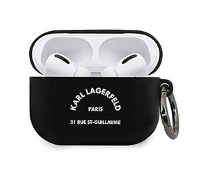 Karl Lagerfeld KLACAPSILRSGBK - Cover per AirPods Pro, in silicone, colore: Nero