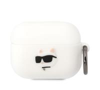 Karl Lagerfeld Klaprunchh Airpods Pro Cover Biały/Bianco Silicone Choupette Head 3D