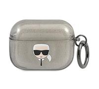 Karl Lagerfeld KLAPUKHGK - Custodia per AirPods Pro, con glitter, colore: Nero