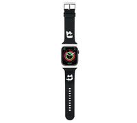 KARL LAGERFELD KLAWLSLKCNK - Cinturino per Apple Watch 42/44/45 mm, nero, cinturino in gomma 3D Karl&Choupette Heads, Silicone