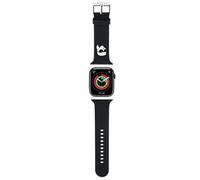 KARL LAGERFELD KLAWLSLKNK Cinturino per Apple Watch 42/44/45 mm, nero, cinturino in gomma 3D Karl Head, Silicone