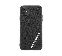 Custodia per iPhone 11 nera con logo multiplo 3D in gomma di Karl Lagerfeld
