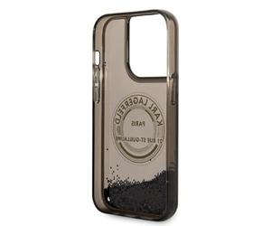KARL LAGERFELD KLHCP14LLCRSGRK - Custodia rigida per iPhone 14 Pro da 6,1", colore: Nero