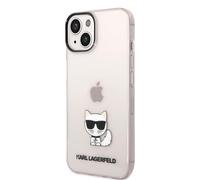 KARL LAGERFELD KLHCP14MCTTRI - Custodia rigida per iPhone 14 Plus da 6,7", corpo trasparente Choupette rosa