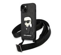 Karl Lagerfeld KLHCP14SSTKMK - Custodia rigida per iPhone 14 da 6,1", colore: Nero