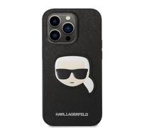 KARL LAGERFELD KLHCP14XSAPKHK - Custodia rigida per iPhone 14 Pro Max 6,7", colore: Nero/Nero