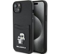 Karl Lagerfeld KLHCP15SSAPKCNPK - Custodia rigida per iPhone 15 6.1", colore: Nero