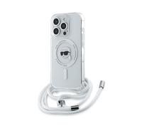 KARL LAGERFELD KLHMP16LHCKHNT CUSTODIA MAGSAFE A LIBRO per Universalo iPhone 16 Pro, Trasparente