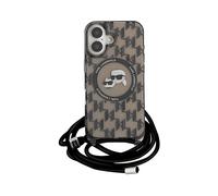 KARL LAGERFELD KLHMP16SHCKCKLCK COVER MAGSAFE per Apple iPhone 16, Nero transparente
