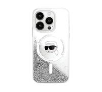 Custodia Karl Lagerfeld per iPhone 16 Pro 6,3 custodia rigida trasparente Liquid Glitter Karl Head Magsafe - Nouvo