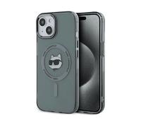 KARL LAGERFELD Logo Choupette Head COVER MAGSAFE per Apple iPhone 15, Nero