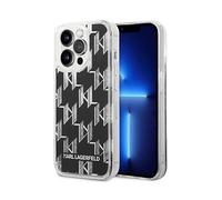 KARL LAGERFELD Monogramma con brillantini liquidi COVER per Apple iPhone 14 Pro merita qualcosa, Nero