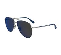 KARL LAGERFELD Unisex Adult Sunglasses KL360S - Silver with Solid Brown With Blue Mirror Lens