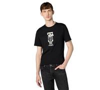 Karl Lagerfeld Paris T, Kocktail Karl, Camicia da Uomo a Maniche Corte Girocollo, Nero, L
