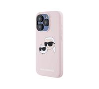 KARL LAGERFELD Protettiva KLHMP15LSKCHPPLP Cover per Apple iPhone 15 Pro, Rosa