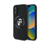 CG Mobile Karl Lagerfeld KLHMP16SSCMKCRHK - Custodia rigida in silicone per iPhone 16 6,1", colore: Nero