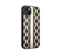 KARL LAGERFELD PU monogram stripe COVER per Apple iPhone 14, Nero
