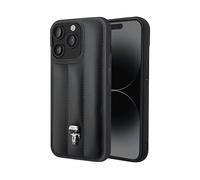 KARL LAGERFELD PU puffy ikonik pins COVER per Apple iPhone 14 Pro Max, Nero