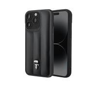KARL LAGERFELD PU puffy ikonik pins COVER per Apple iPhone 14 Pro, Nero