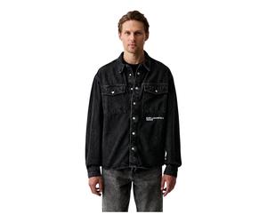 Karl Lagerfeld - Quote Denim Overshirt - - Shirts - Uomo - Nero - S