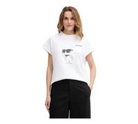 Karl Lagerfeld, ,Tops ,Donna ,Bianco ,L T-shirt Ikon Aquarelle